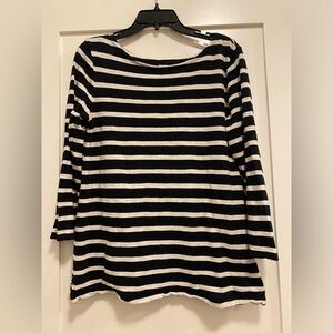 Black and white striped long-sleeve tee, medium
